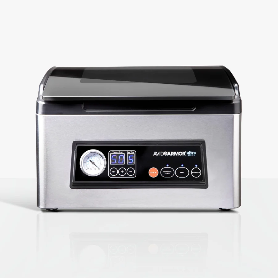 Avid Armor USV32 chamber vacuum sealer product image.